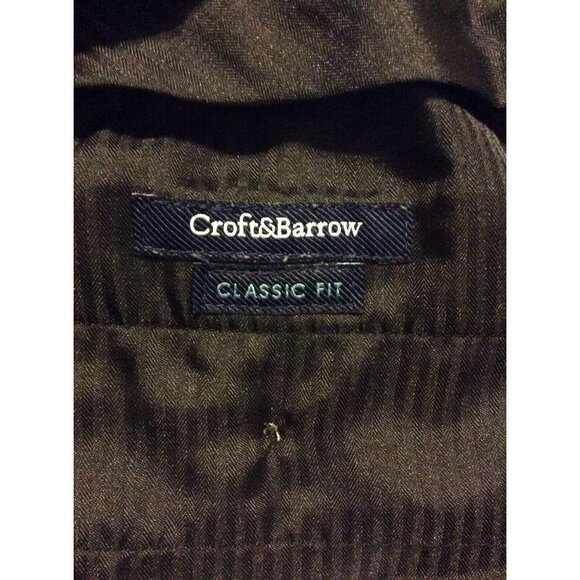 Croft & Barrow Classic Fit Dress Pants Mens 34x29 Pleated Straight Leg Cuffed - Picture 6 of 11